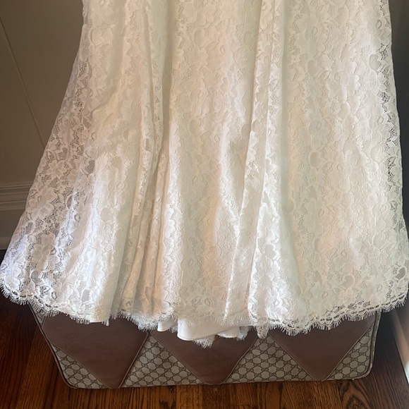 BCBGMaxazria White Lace Wedding Gown Dress Long Sleeve small M corset 6 Salina - Picture 8 of 13